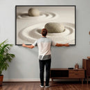 Zen Garden Stone Sand Canvas | Japanese Rock Garden Wall Art by MyGreatCanvas | Canvas Wall Art Prints | Photo Prints & Wall Decor