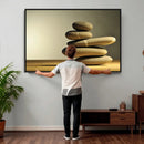 Zen Stone Wall Art Canvas Print, Balanced Rock Stack Framed by MyGreatCanvas | Canvas Wall Art Prints | Photo Prints & Wall Decor
