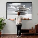Zen Stone Wall Art Canvas Print, Balanced Rock Stack Framed by MyGreatCanvas | Canvas Wall Art Prints | Photo Prints & Wall Decor