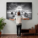 Airplane Wall Art Canvas Print, Black and White Jet Aircraft by MyGreatCanvas | Canvas Wall Art Prints | Photo Prints & Wall Decor