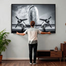 Propeller Plane Wall Art Canvas Print, Black and White by MyGreatCanvas | Canvas Wall Art Prints | Photo Prints & Wall Decor