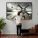 Vintage Airplane Wall Art Canvas Print, Black and White by MyGreatCanvas | Canvas Wall Art Prints | Photo Prints & Wall Decor