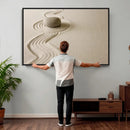 Zen Garden Stone Sand Canvas | Japanese Rock Garden Wall Art by MyGreatCanvas | Canvas Wall Art Prints | Photo Prints & Wall Decor