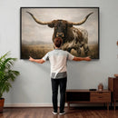 Longhorn Bull Wall Art Canvas Print, Western Farmhouse by MyGreatCanvas | Canvas Wall Art Prints | Photo Prints & Wall Decor