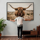 Texas Longhorn Bull Wall Art Canvas Print, Western Farmhouse by MyGreatCanvas | Canvas Wall Art Prints | Photo Prints & Wall Decor