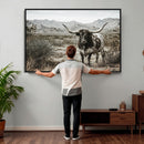 Texas Longhorn Bull Wall Art Canvas Print, Western Farmhouse by MyGreatCanvas | Canvas Wall Art Prints | Photo Prints & Wall Decor