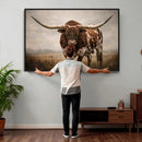 Texas Longhorn Canvas Wall Art Western Bull Desert Moody by MyGreatCanvas | Canvas Wall Art Prints | Photo Prints & Wall Decor