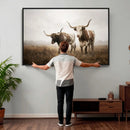 Texas Longhorn Canvas Wall Art Western Bull Desert Moody by MyGreatCanvas | Canvas Wall Art Prints | Photo Prints & Wall Decor