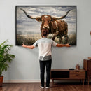 Texas Longhorn Canvas Wall Art Western Bull Desert Moody by MyGreatCanvas | Canvas Wall Art Prints | Photo Prints & Wall Decor