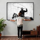 Cowboy Lasso Canvas Wall Art, Black White Western Horse by MyGreatCanvas | Canvas Wall Art Prints | Photo Prints & Wall Decor