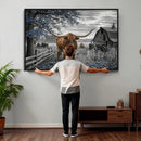 Texas Longhorn Canvas Wall Art, Rustic Farm Barn Bluebonnet by MyGreatCanvas | Canvas Wall Art Prints | Photo Prints & Wall Decor