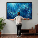 School of Fish Canvas Print | Blue Ocean Underwater Wall Art by MyGreatCanvas | Canvas Wall Art Prints | Photo Prints & Wall Decor