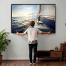 Sailboat Wall Art Canvas Print, Ocean Sunset Sailing Framed by MyGreatCanvas | Canvas Wall Art Prints | Photo Prints & Wall Decor