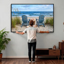 Large Beach Canvas Wall Art Coastal Adirondack Chairs Ocean by MyGreatCanvas | Canvas Wall Art Prints | Photo Prints & Wall Decor