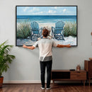 Beach Canvas Wall Art Coastal Adirondack Chairs Ocean by MyGreatCanvas | Canvas Wall Art Prints | Photo Prints & Wall Decor