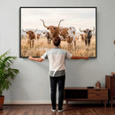Texas Longhorn Canvas Wall Art, Rustic Farm Animal Photography Print, Farmhouse Country Decor, Western Ranch Art by MyGreatCanvas | Canvas Wall Art Prints | Photo Prints & Wall Decor