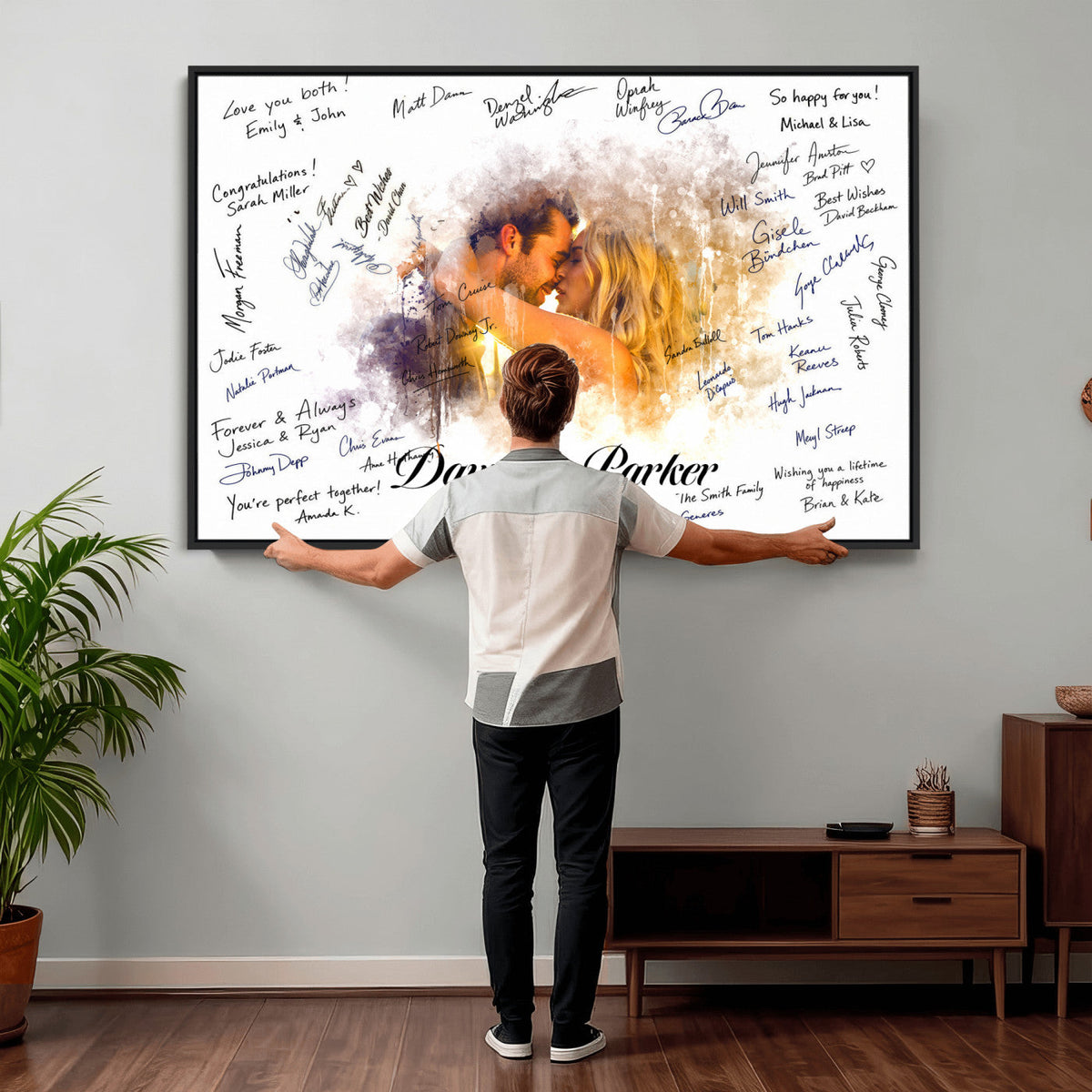 Wedding Guest Book Alternative Wall Art Canvas Print, Personalized, photo 24 of 27