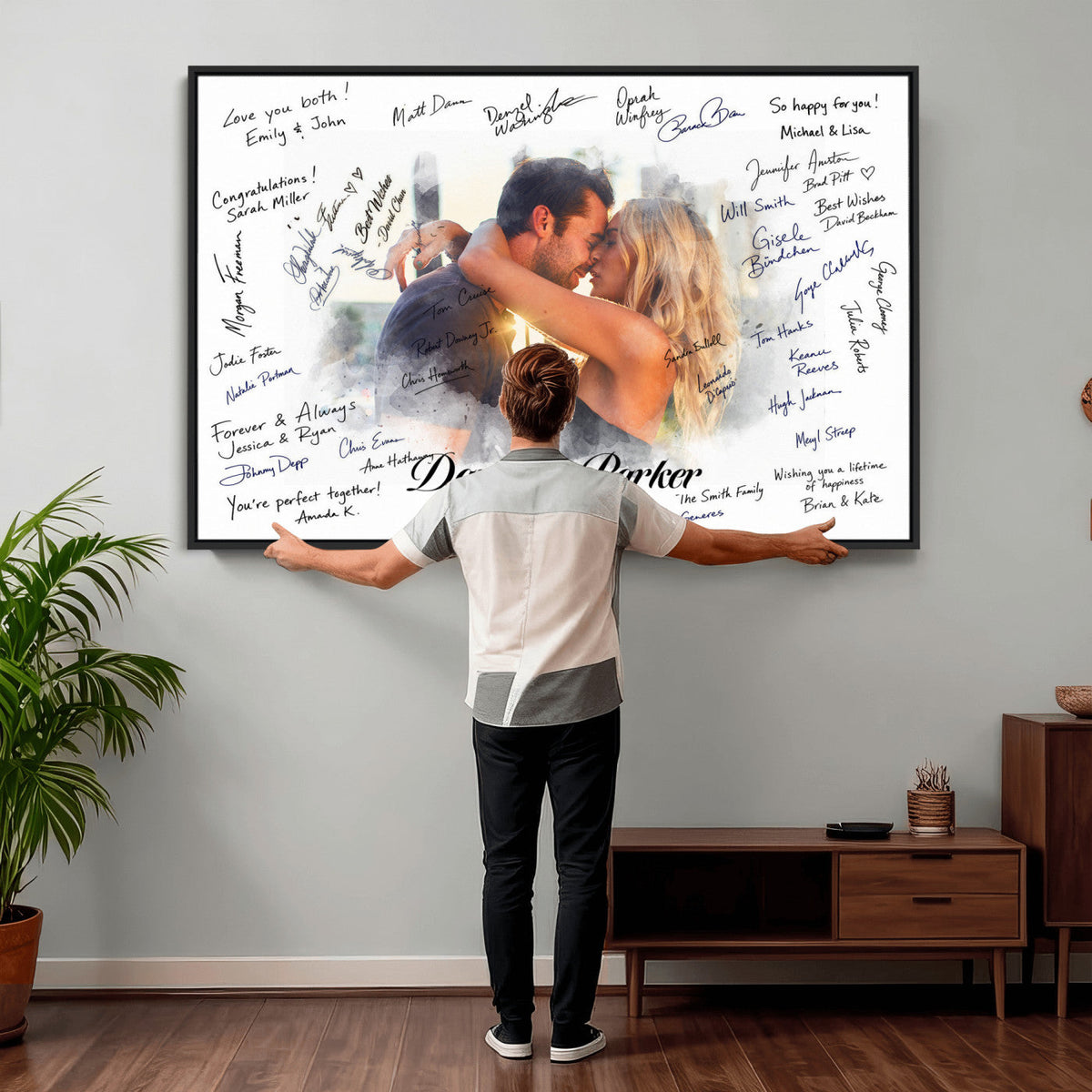 Wedding Guest Book Alternative Wall Art Canvas Print, Personalized, photo 21 of 25