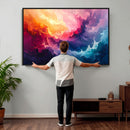 Colorful Abstract Canvas Wall Art Print, Vibrant Popup Color Art Print
