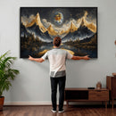 Abstract Mountain Wall Art Canvas Print Modern Landscape Painting Print