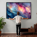 Colorful Abstract Canvas Wall Art Print, Vibrant Popup Color Art Print