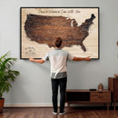 Personalized USA Push Pin Travel Map Canvas for Adventure Wall Decor