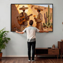 Mexican Couple Canvas Wall Art, Romantic Serenade Guitar Painting Print, Southwestern Desert Adobe Decor, Warm Golden Folk Art, Living Room Art by MyGreatCanvas | Canvas Wall Art Prints | Photo Prints & Wall Decor