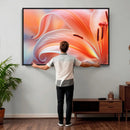 Peach Lily Canvas Wall Art, Coral Pink Flower Macro Photo Print, Botanical Bedroom Decor, Soft Floral Photography, Living Room Wall Art by MyGreatCanvas | Canvas Wall Art Prints | Photo Prints & Wall Decor