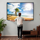 Tropical Beach Canvas Wall Art, Palm Tree Ocean Photo Print, Coastal Living Room Decor, Turquoise Sea Beach House Art, Summer Wall Art by MyGreatCanvas | Canvas Wall Art Prints | Photo Prints & Wall Decor