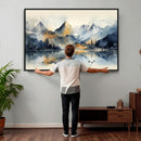 Lake Abstract Mountain Wall Art Canvas Print