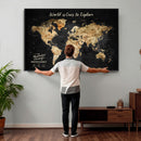 Personalized World Map Print | Customize Map with Push Pin