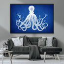 Large 3-Panel Blue Octopus Canvas Wall Art | Coastal Marine by MyGreatCanvas | Canvas Wall Art Prints | Photo Prints & Wall Decor