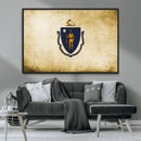 Massachusetts Flag Wall Art Canvas Print