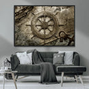 Wooden Ship Wheel Canvas Print, Multi Panel Canvas Wall Art