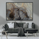 Gray Marble Fluid Wall Art – Modern Abstract Canvas Print