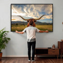 Texas Longhorn Canvas Wall Art – Majestic Triptych Animal by MyGreatCanvas | Canvas Wall Art Prints | Photo Prints & Wall Decor