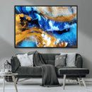 Blue Orange Marble Fluid Effect Canvas Wall Art Print by MyGreatCanvas | Canvas Wall Art Prints | Photo Prints & Wall Decor
