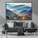 Misty Mountain Sunrise Triptych Canvas Print – Autumn