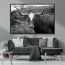 Western Home Wall Art Canvas Print, Framed Texas Longhorn by MyGreatCanvas | Canvas Wall Art Prints | Photo Prints & Wall Decor