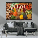 Herbs and Spices Art Canvas Print for Kitchen Kitchen,