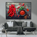 Red Chili Peppers Wall Art Kitchen Artwork Canvas Print