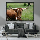 Longhorn Cow Animal Wall Art Canvas Print by MyGreatCanvas | Canvas Wall Art Prints | Photo Prints & Wall Decor