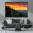 Forest Landscape Wall Art Sunset Canvas, Forest Sunset