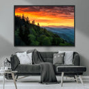 Smoky Mountains Sunset Wall Art Canvas Print | 3 Panel by MyGreatCanvas | Canvas Wall Art Prints | Photo Prints & Wall Decor
