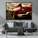 Red Classic Car Wall Art Canvas Print