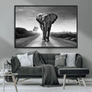Black and White Elephant Wall Art Canvas Print
