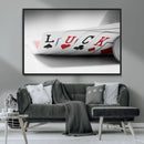 Framed Luck Poker Cards Canvas – Modern Triptych Wall Art,