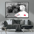 Poker Game Cards Wall Art Canvas, Multi Panel Wall Art
