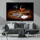 Whiskey Cigar Wall Art Canvas Print Kitchen Wall