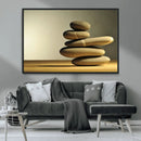 Fluvial Zen Stones Canvas Wall Art Print